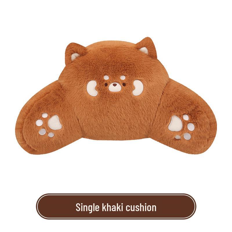 Cartoon Raccoon Winter Plush Car Seat Cushion