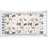 Cute Woodland Animals Leaves Baby Crib Sheet 52''x28'' Bear Raccoon Squirrel Deer Rabbit Hedgehog Owl Fitted Crib Cover for Boy Girl Nursery Crib