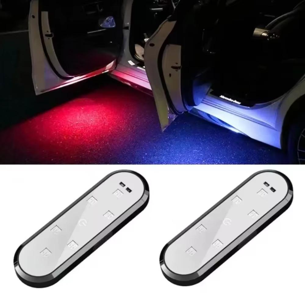 Mini Flashing Light Car Door Light Auto Open Safe LED Door Light LED USB Charging Car Atmosphere Light Vehicle Safety