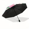 1pc Beautiful Bunny and Flowers Automatic Opening and Closing Umbrella, Lightweight 3-Fold, With Cute Cartoon Characters, Suitable for Home, Outd