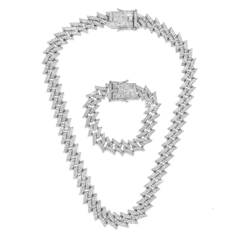 Elegant Necklace Sparkling Full Rhinestones Bracelet Alloy Texture Suitable for Evening Parties and Everyday Charm