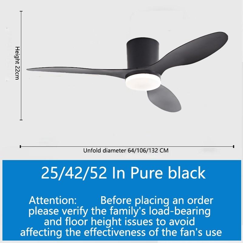 25/42/52in Household Stepless Dimming LED Lighting Fan DC Motor Silent Fan Lamp Smart Electric Ceiling Fan Light