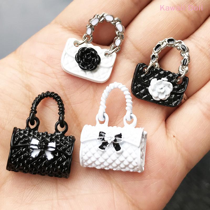 1Pcs 3D Bow Knot Cute Mini Little Carrying Bags Enamel Charms Pendants Bag For Making Handmade DIY Jewelry Findings