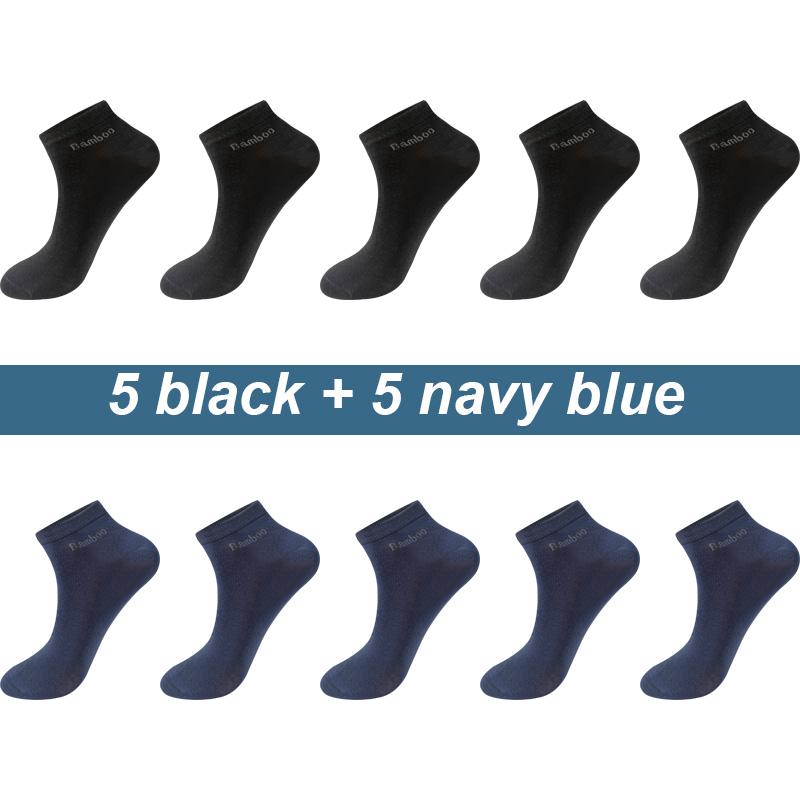 10 Paare/los Männer Bambus Faser Socken Kurze Casual Atmungsaktive Anti-Bakterielle Mann Ankle Socken Hohe Qualität Neue Schwarz Busines