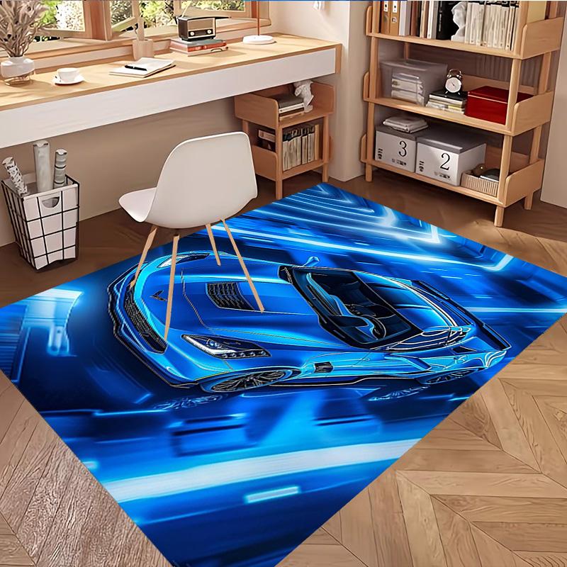 Sports car Print Rug, Washable Floor Carpet, For Entryway Dorm Laundry Room Office Study, Home Decor Birthday Christmas Gift