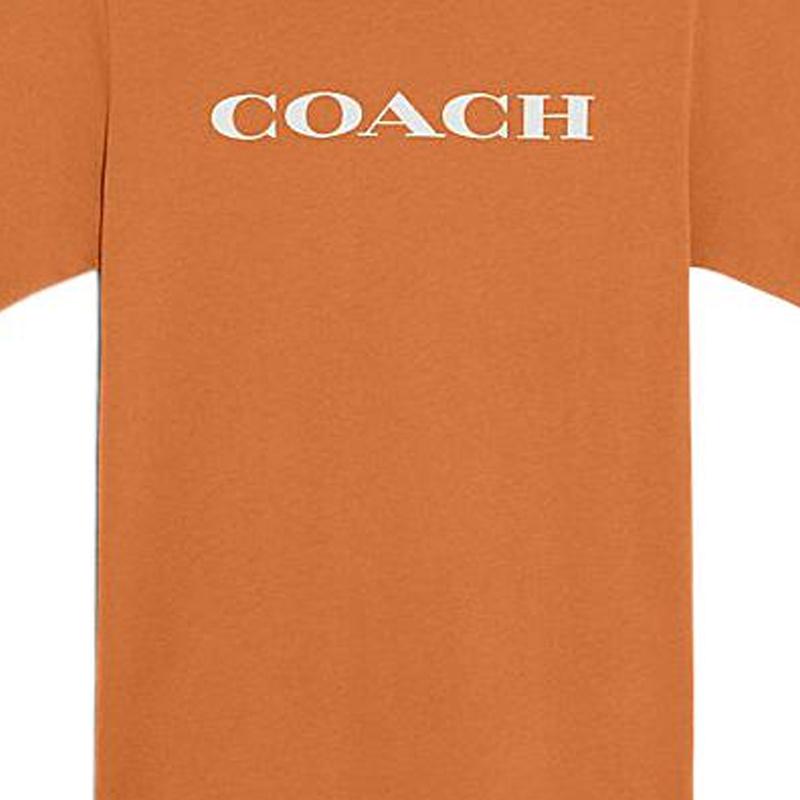 Coach SS22 Front Logo Letter Print Round Neck Short Sleeve T-Shirt Men Tops Orange C9693-BTR