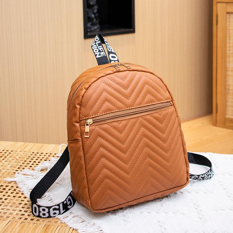 New trendy v-pattern backpack for women's spring and summer fresh, simple and fashionable small backpack