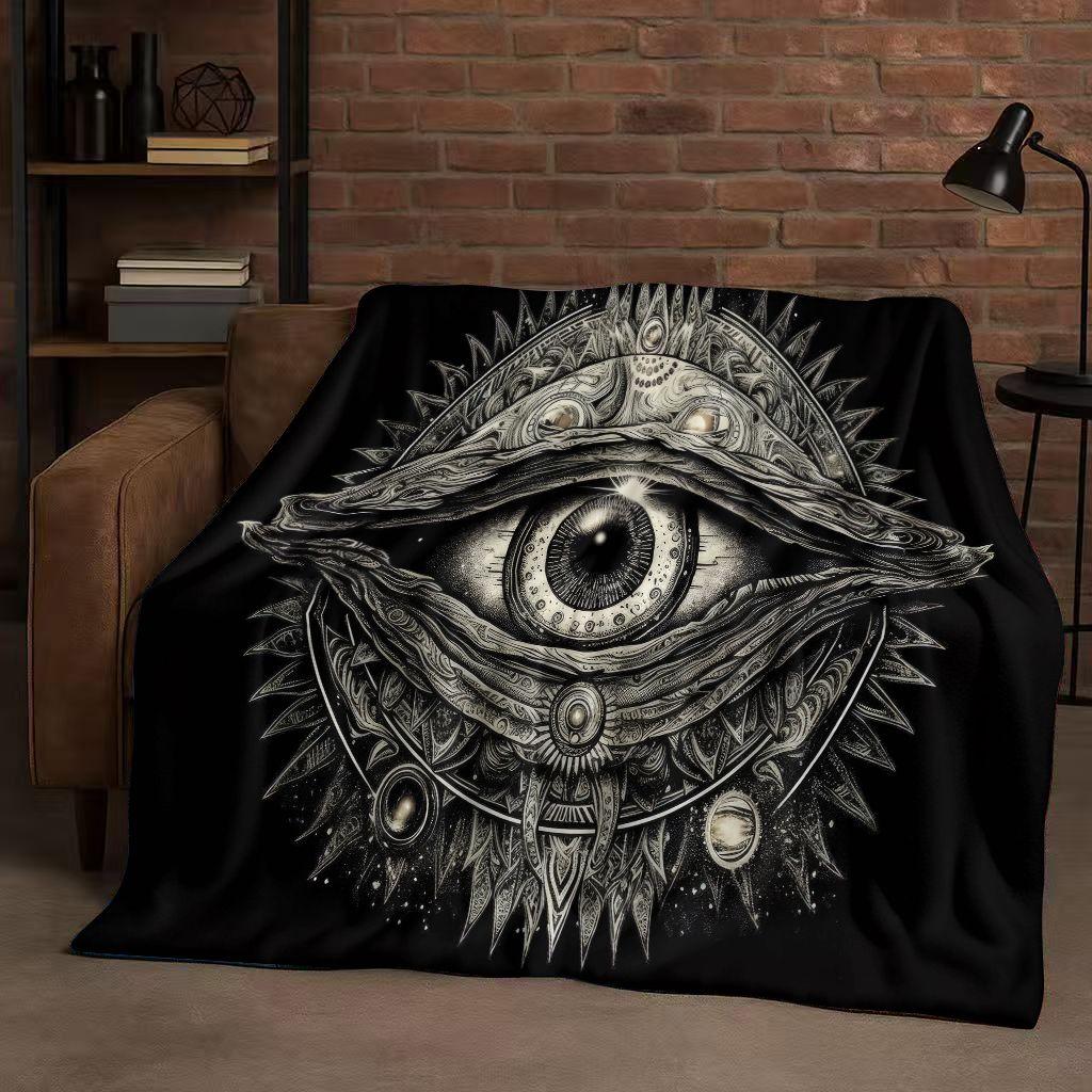 Freemasonry All Seeing Eye Symbol Evil Eye Art Flannel Blanket,Ultra Soft Warm Plush Throw for Home Bedroom Bed Sofa Cover Kids