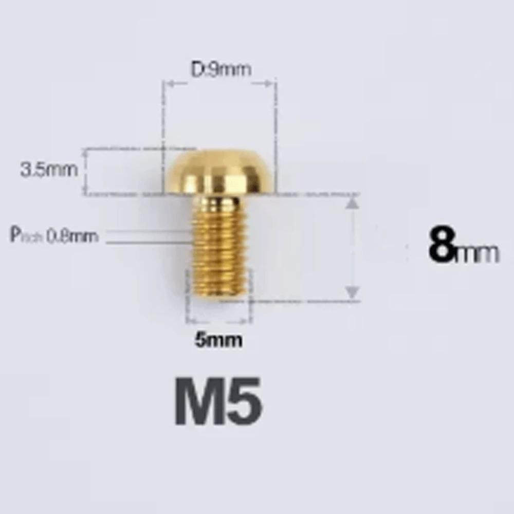 1 PC Multiple Color M5 P0.8mm X 8 9 10 12 14 16 20 25mm GR5 Titanium Alloy Screw T25 Torx Head For Bicycle Disc Brake