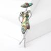Vintage Enamel Shell Brooch for Women Unisex Lapel Pins Party Accessories Gifts