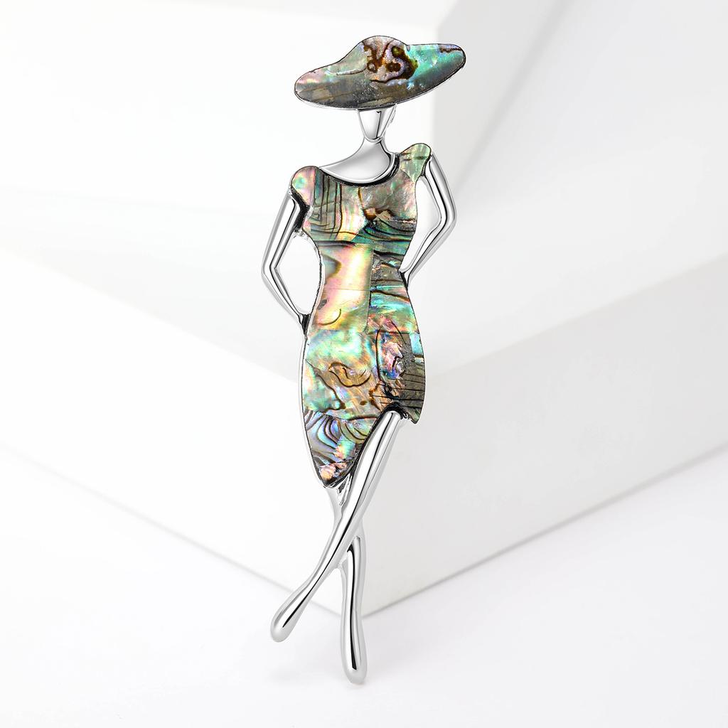 Vintage Enamel Shell Brooch for Women Unisex Lapel Pins Party Accessories Gifts