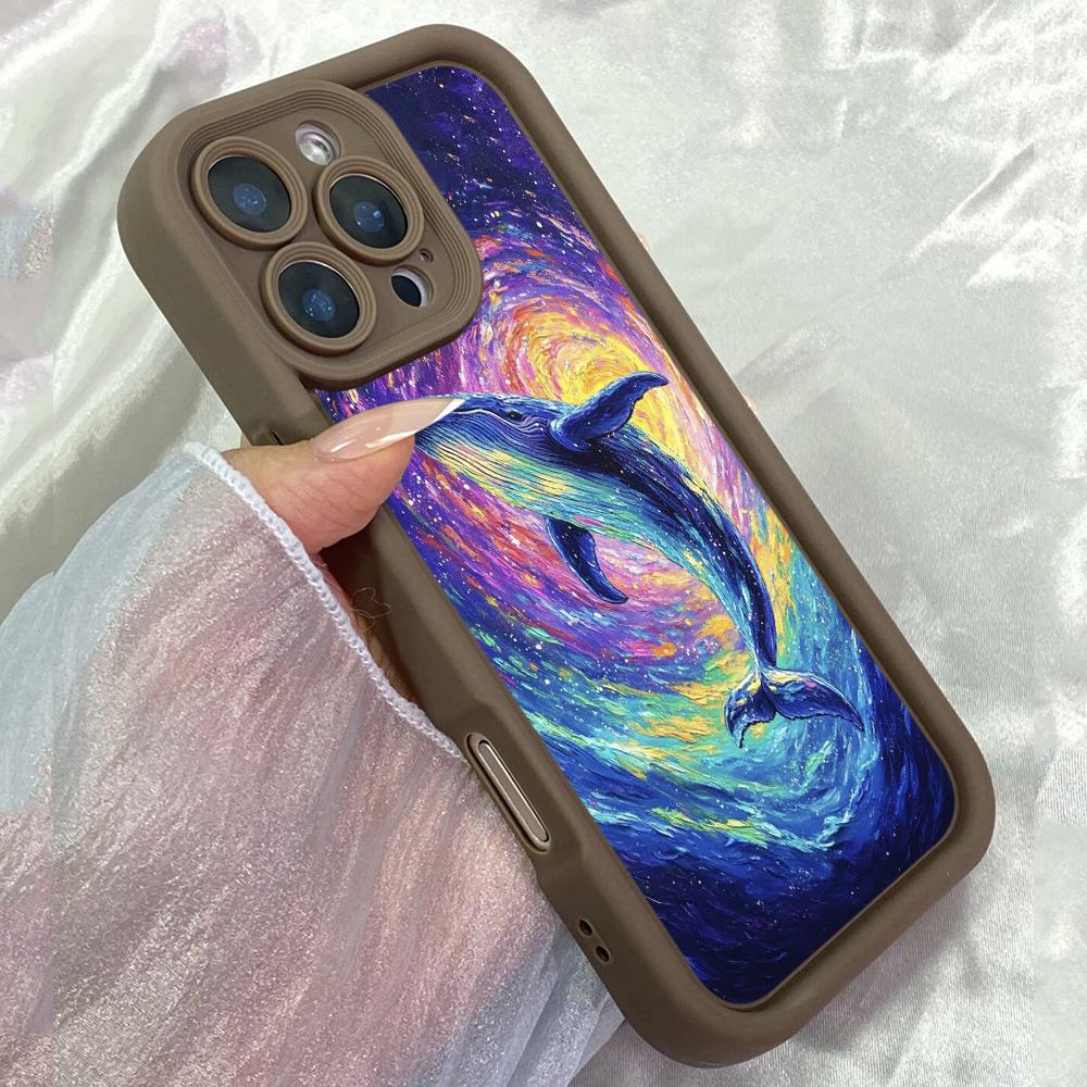 JT527 The Blue Whale Rises for iPhone 17 16 15 14 13 12 Pro Max Samsung S26 S25 Ultra A17 A07 A56 A16 A15 A06 A35 Xiaomi 15T Redmi 15c 14C Soft Case