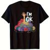 Streetwear Vintage Im Ok Graphic Unisexs Oversize T Shirt Tee Unisex Summer Top Punk Gothic Hipster Y2k Grunge Loose Short Sleeve