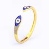 Nidin High Quality Lucky Evil Eye Bangles Bracelets for Women Girl Mutiltype Classic Colorful Enamel Boho Adjustable Jewelry