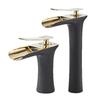 TLXT Black Gold Deck-Mounted Bathroom Basin Faucet with Hot & Cold Water