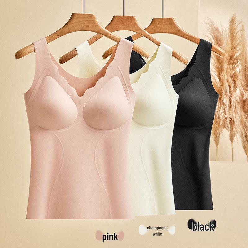 2025 Autumn/Winter Antibacterial High-Elastic V-Neck Shaping Plus-Size Warm Vest