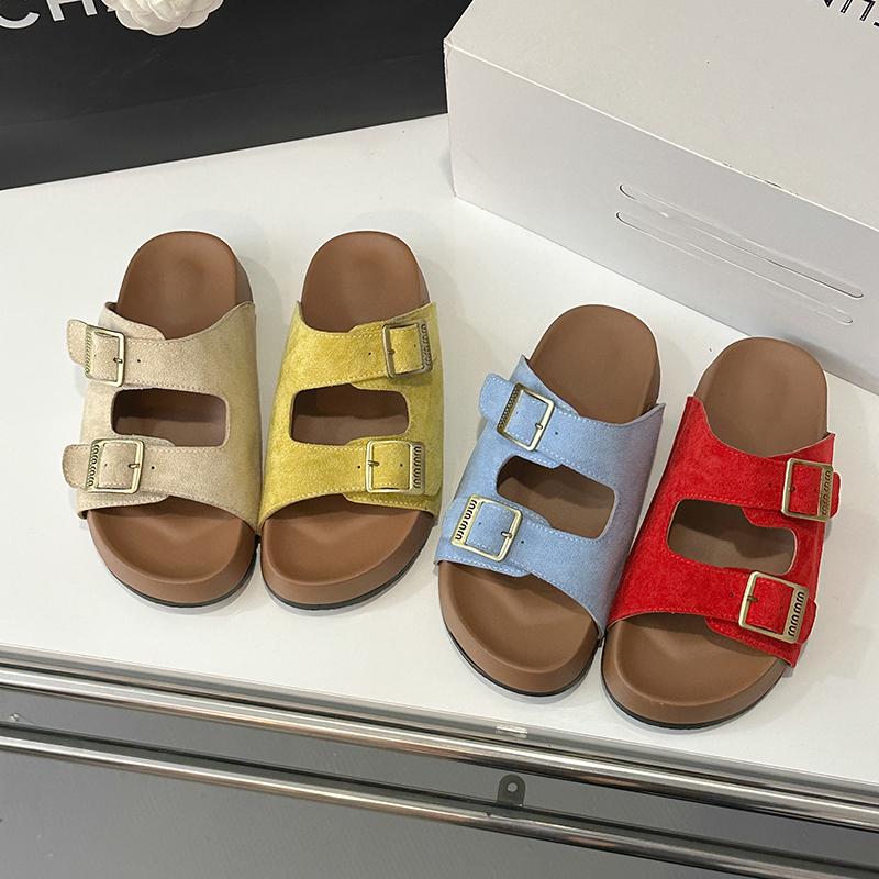 2025 Women Flat Casual Slippers Ladies' Casual Simple Hasp Flat Base Slippers Large Size Comfortable Non-slip Women Slippers