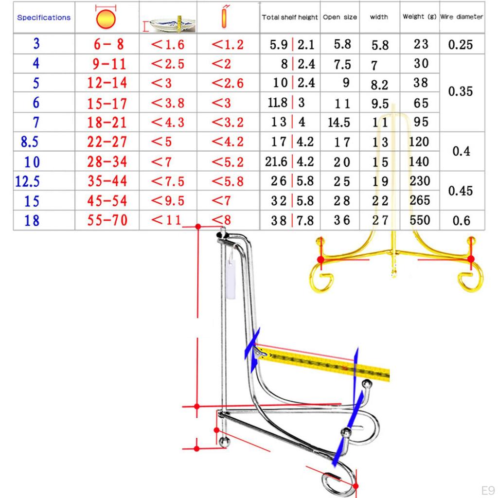Display Stand Holder, Picture Frame Holder Easel Sturdy Dish Bracket Plate