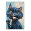 Skurriles Schwarzes Katze Metall-Wandschild Lustige Rustikale Vintage Bauernhaus Dekoration für Zuhause Badezimmer Geschenk