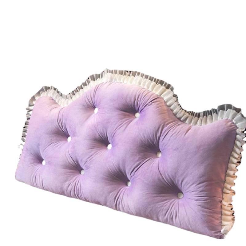 Princess Backrest Cushion: Soft Crystal Velvet, Removable & Washable Pillow for Tatami Bed