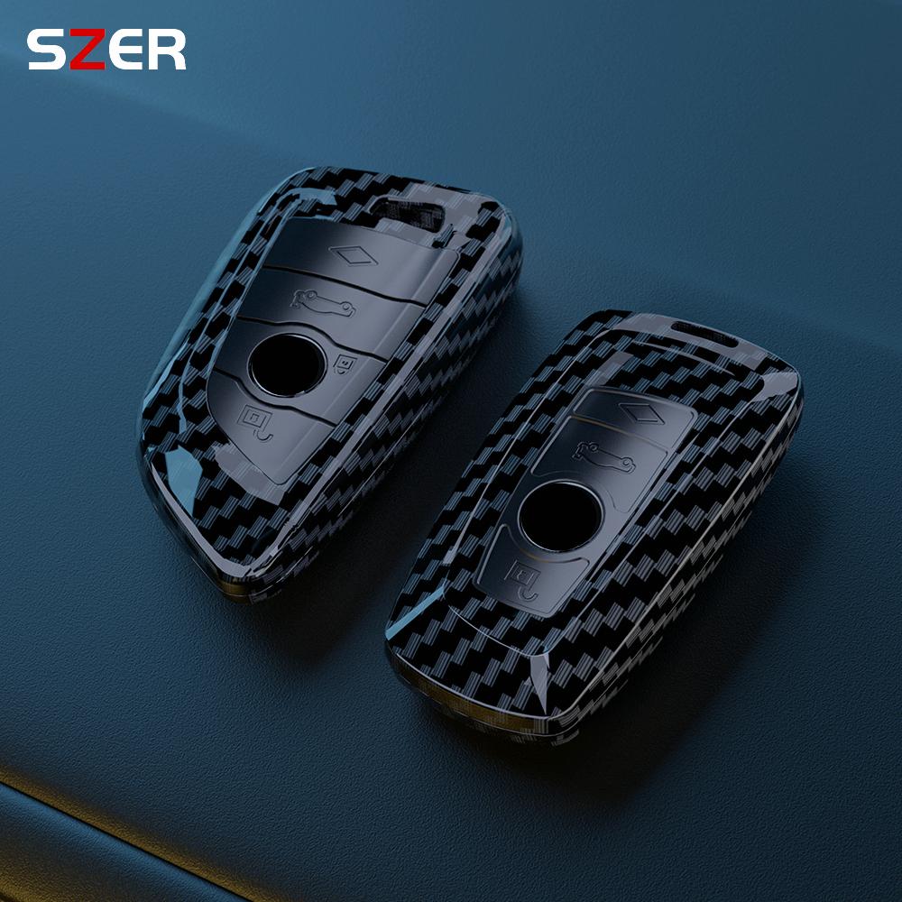 For Bmw 1 2 3 4 5 6 7 Series X1 X3 X4 X5 X6 X7 F10 F20 F30 G20 G30 G01 F15 F16 G02 G05 F34 Abs Carbon Fiber Car Key Case Cover