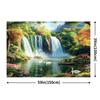 1 piece charming waterfall and lake scenery background with autumn leaves and wildlife - versatile for all occasions