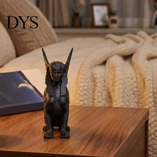 Egyptian Mythology Decor 3D Printed Sphinx Collectible Figurine, Statues, Ancient Gods Statue Exquisite Matte Black Ornament Ornaments, Sculpture with