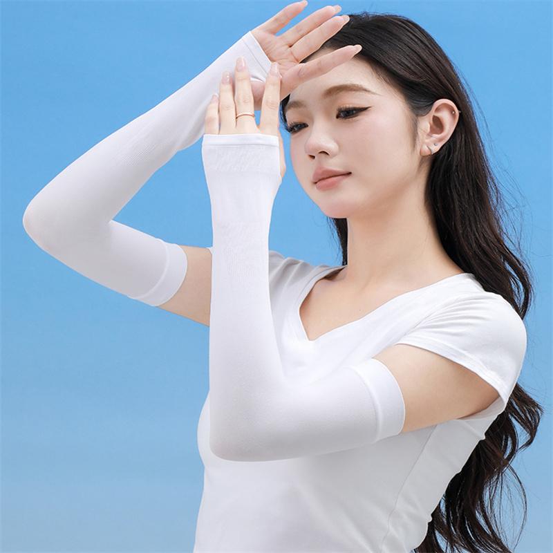 Universal UV Protection Arm Sleeves with Thumb Hole for Summer Sports Golf Hiking Cooling Breathable Unisex Sun Block Sleeves