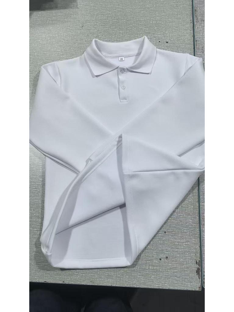 Polo con Fodera in Pile per Bambini - Uniforme Scolastica (Autunno inverno) - Strato Base Bianco a Maniche Lunghe per Bambini e Bambine della Scuola Primaria e Secondaria