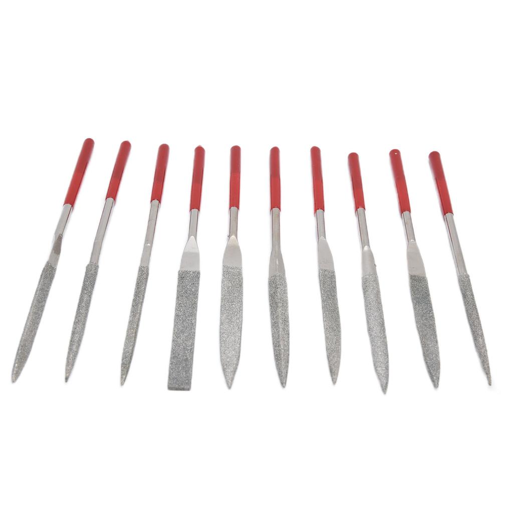 10Pcs Needle File Set Hardened Sturdy Durable Comfortable Handle Convenient Jewelry Files5x180mm