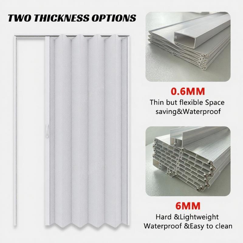Pvc Accordion Folding Sliding Door Zero Formaldehyde Quiet Magnetic Closure Home Kitchen Bathroom