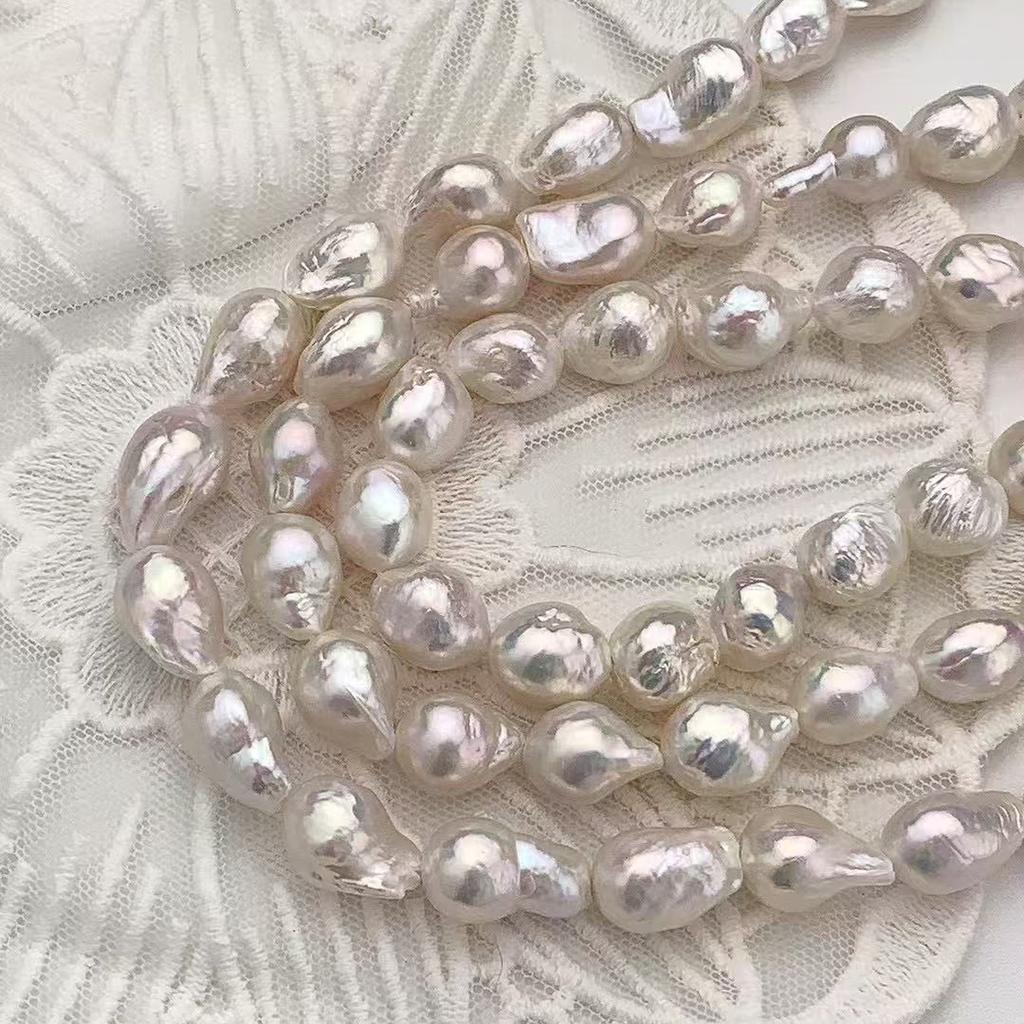 1String, White Natural Freshwater Pearls, Baroque Pearl Beads, for DIY Necklace, Bracelets, Anklets, Jewelry Making Crafts, Length 36 Cm