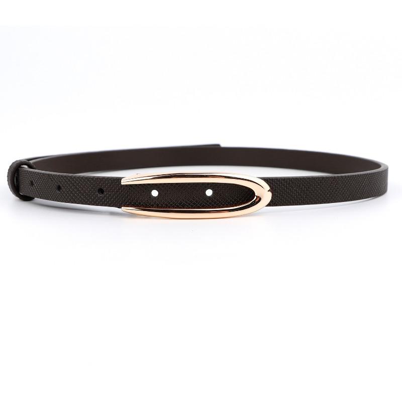 

Mei Mary Belt - women s top grain leather fashion accessory - korean style minimalist slim belt 100cm коричневий