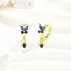 Colorful Zircon Pendant Butterfly Hoop Earring For Women, Fashion Elegant Women CZ Dangle Accessory