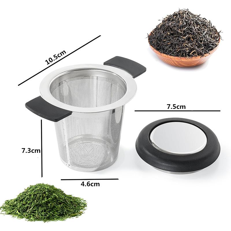 Tea Infuser Basket Stainless Steel Tea Strainer Tea Filter With Small Strainer And Lid Tea Diffuser For Loose JT340