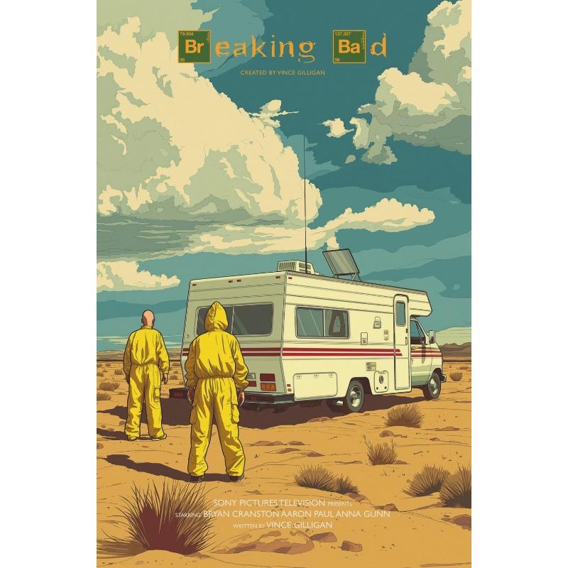 Rertro Breaking Bad Movie Film Midcentury Art Poster Canvas Painting Wall Prints Picture for Living Room Home Decor
