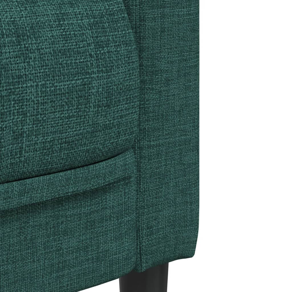 2 Piece Sofa Set Dark Green Fabric