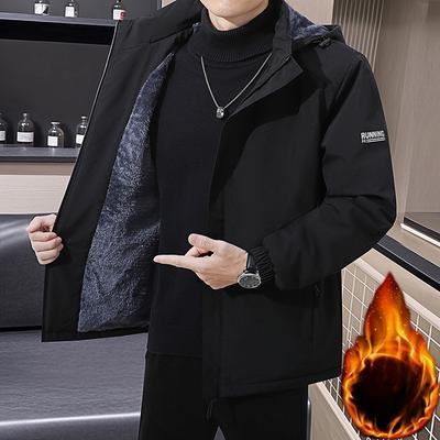 Outdoorjacke Herren Samt Verdickte Winter Mittleren Alters Warme Baumwollkleidung Winterjacke