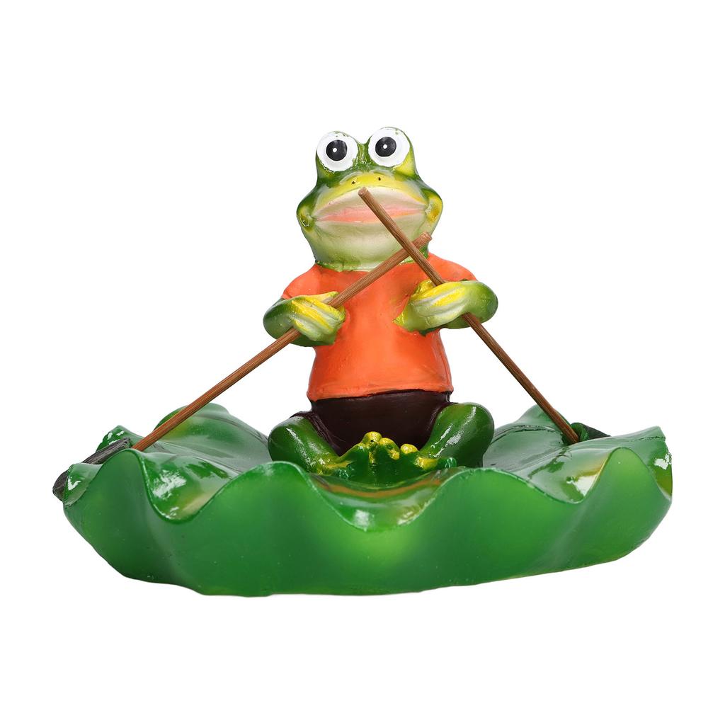 Simulation Resin Floating Lotus Leaf Frogs Ornament Fish Pond Fountain Landscape Decor