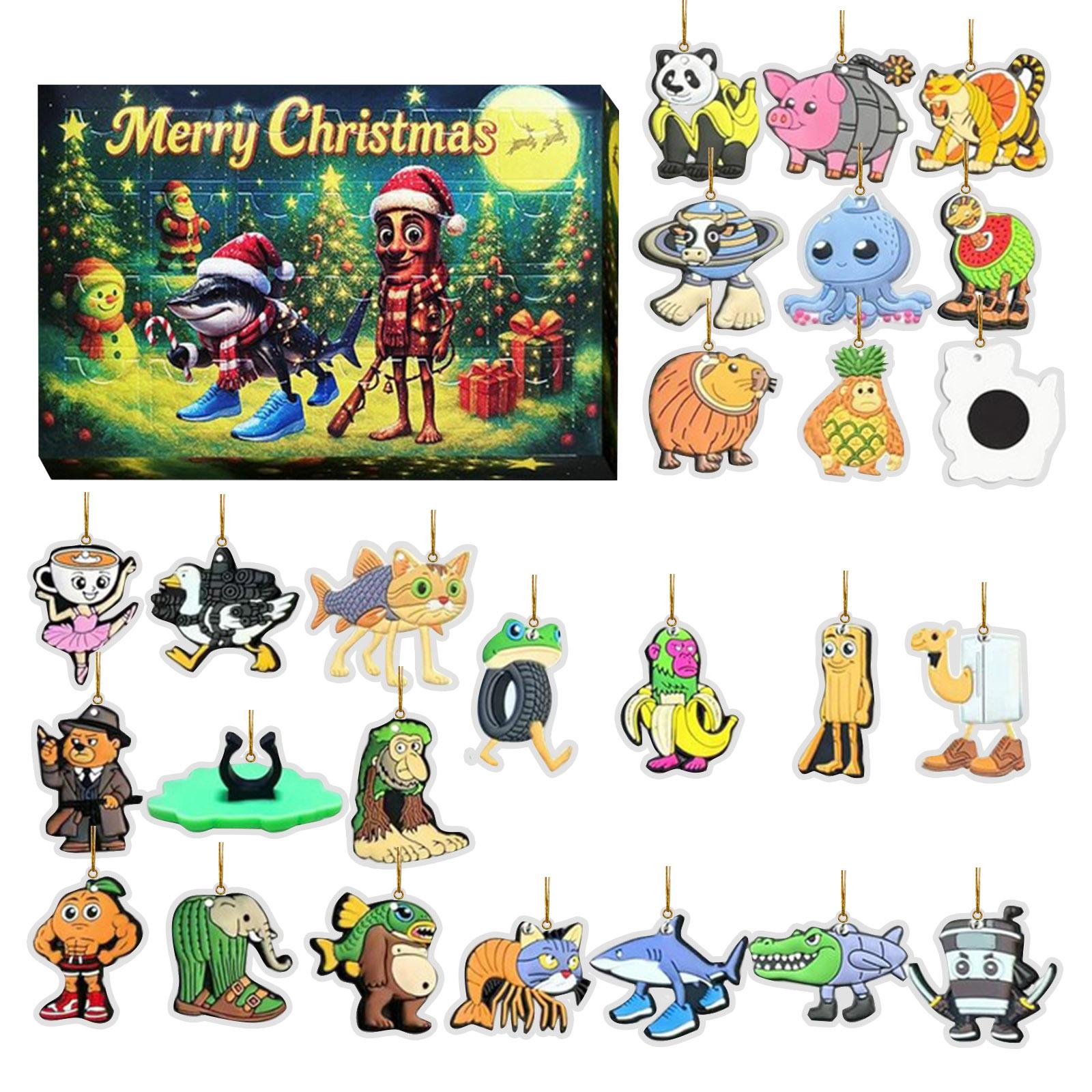 

2D Плоский Акриловый Мистери Бокс 24 шт. Подвеска с Коробкой в Виде Самолета Забавный Рождественский Календарь Обратного Отсчета One Size