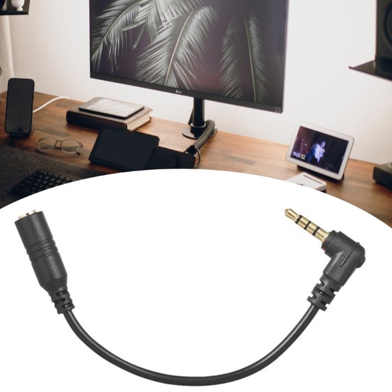 3.5mm Auditory Extension Cord with 90 Degree Right Angled Plug for External Microphone Use Adapter Cord