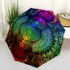 Chakra Mandala Thema 8 Knochen Hand Automatischer Faltregenschirm, Kompaktes und Tragbares Design, Ein Perfektes Geschenk für Geburtstag, Weihnachten oder Geschäft