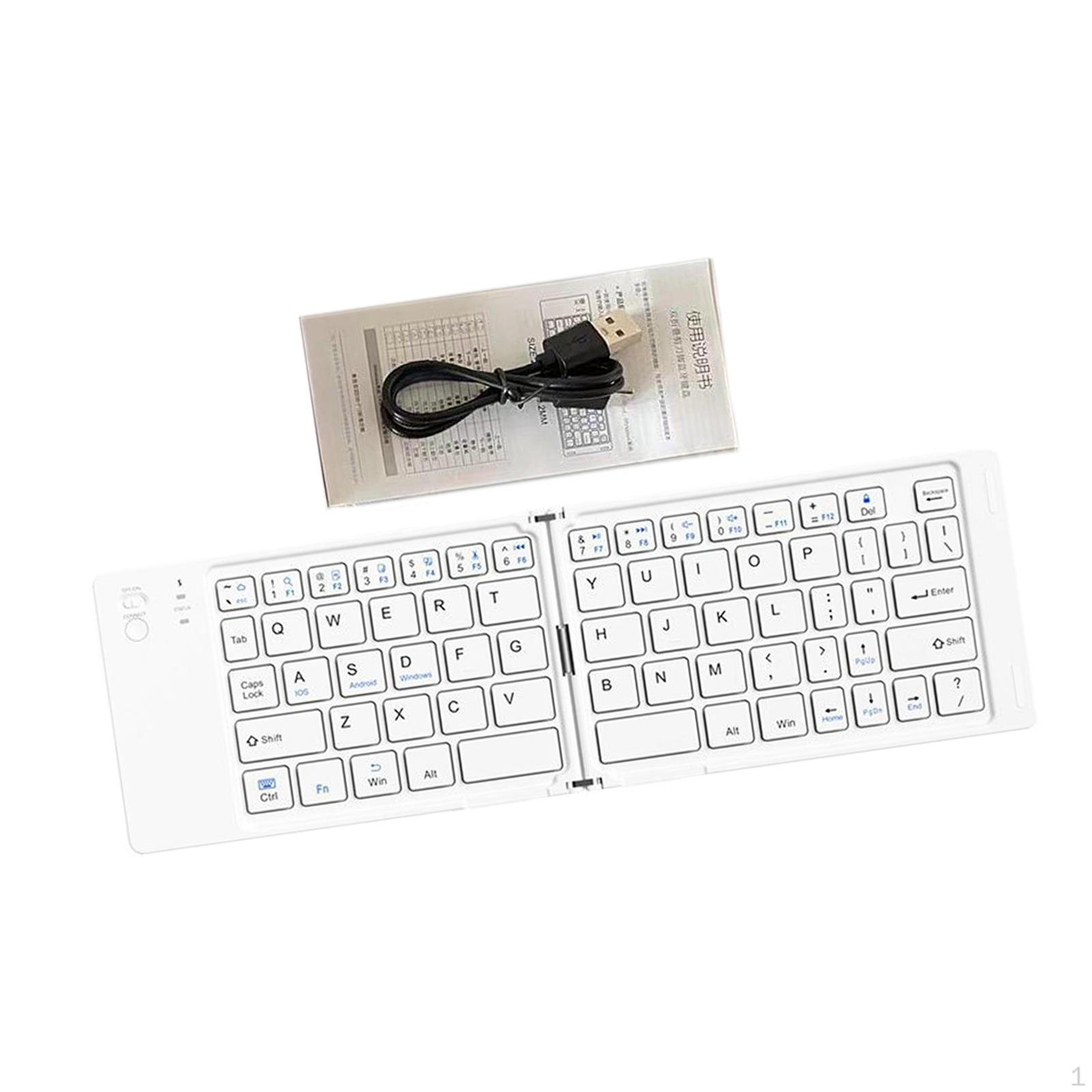 

Foldable Wireless Keyboard 64 Keys Travel Keyboards for PC Smartphone Laptop белый