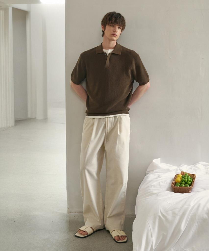 MOOD INSIDE Curly Hidden Collar Knit_White Melange (A Type)