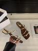 French Small Sandals Thick Heel Temperament Silver Slippers Fairy Shoes Outer Wear 2025 Summer with Skirt Strappy Sandals