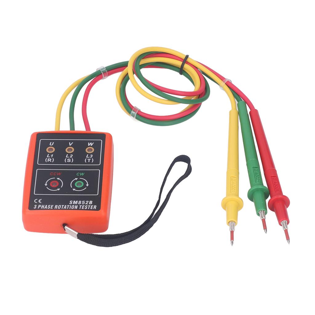 3 Phase Sequence Tester Portable AC Phase Rotation Indicator SM852B Detector Meter for Current and Voltage Detection