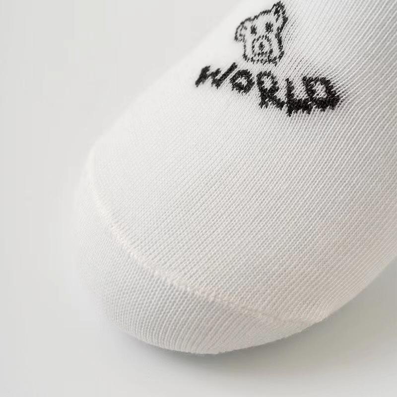 5 Pairs of WOMEN'S Boat Socks Invisible Low Cut Silicone Anti Slip Summer Ankle Socks Cotton Heart Mesh Breathable