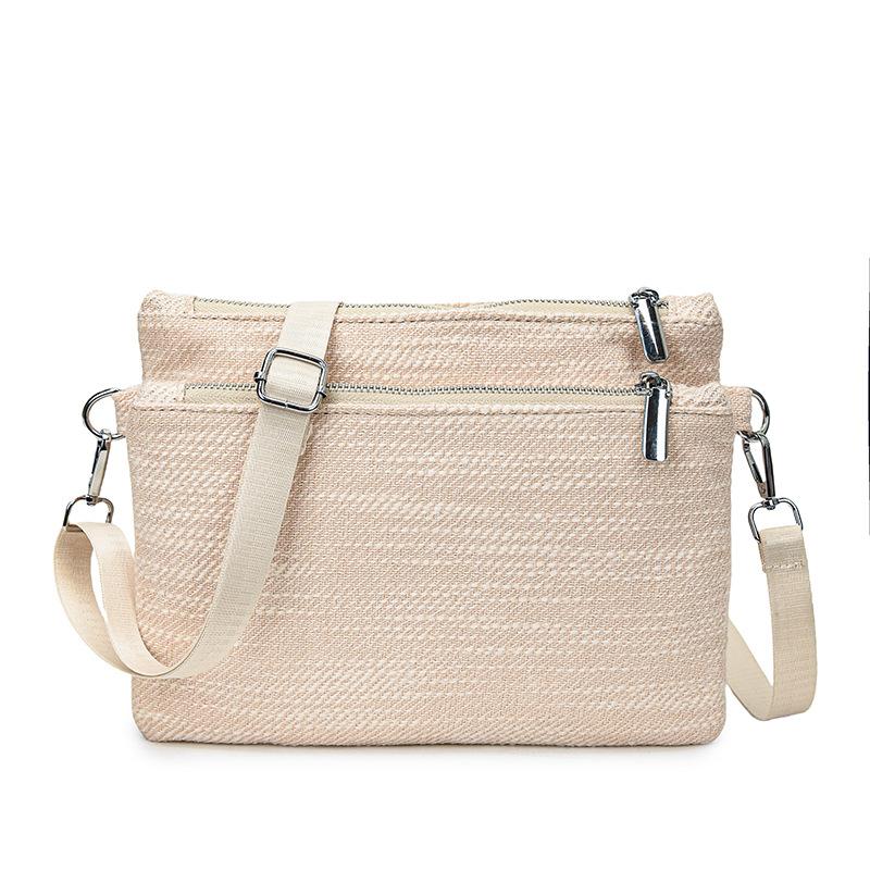 Canvas clutch bag women's new simple trend casual fashion solid color shoulder crossbody small square bag women
