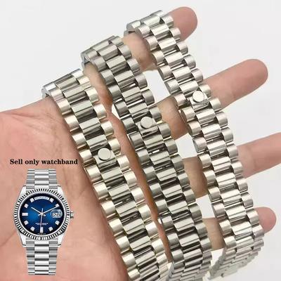 20mm 21mm Solid Stainless Steel Watch Accessories Band For Rolex DATEJUST DAY-DATE OYSTERPERTUAL DATE Men Silver Watch Straps