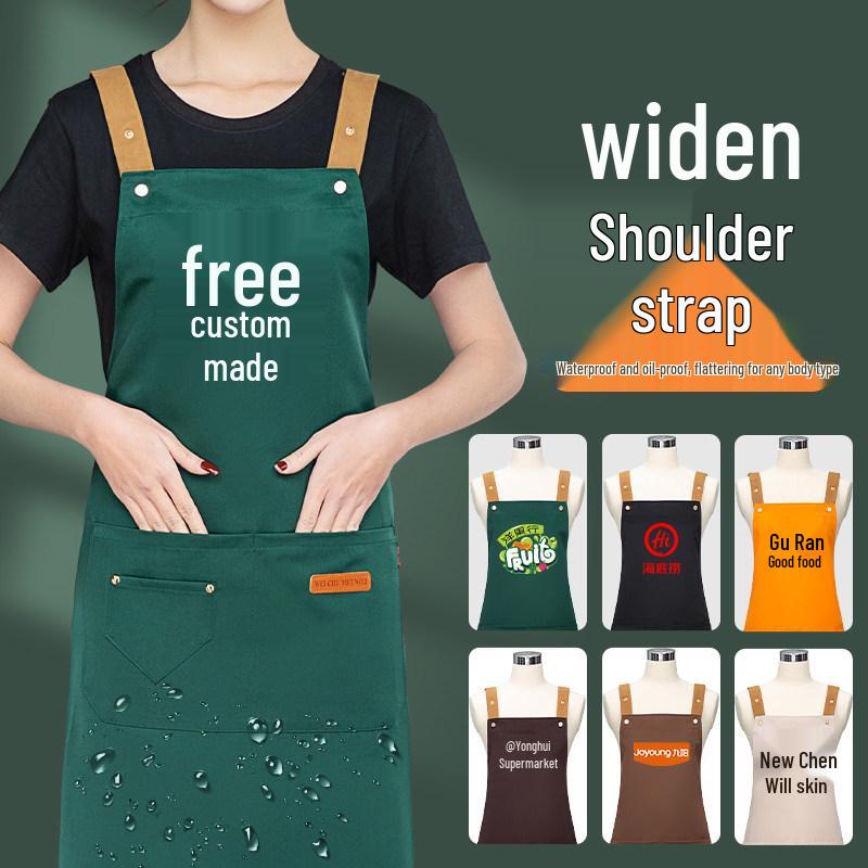 Custom Logo Waterproof Stain-Proof Apron for Restaurants, Kitchens, and Cafés